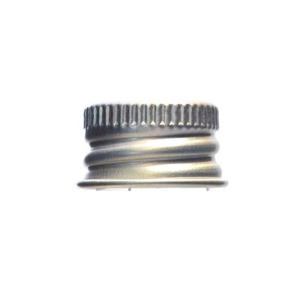 18/410 Brushed Aluminium Ribbed Screw Cap, EPE Lined